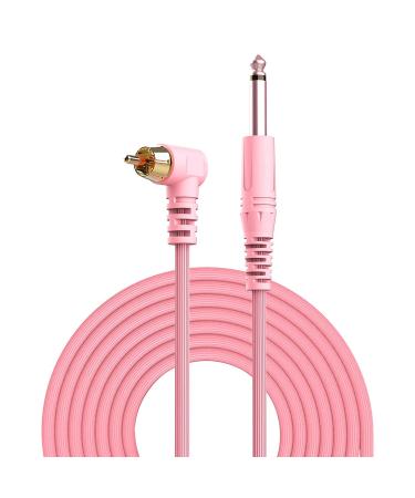 Wormhole RCA Tattoo Cord Heavy Duty Tattoo Clip Cord Soft TPE Tattoo Power Supply RCA Connection Tattoo Wire for Tattoo Pen, Rotary Tattoo Machine (Pink)