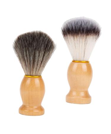 Frcolor brush 2st razor brush made of wooden hairdresser dust frailel Professional shaving brush hair removal brush hair cutting brush -cleaning brush nylon wool man for men gift