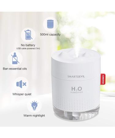 SmartDevil Snow Humidifier 500ml - Ivory | Quiet Portable Air Humidifier - Buy Online on GoSupps.com