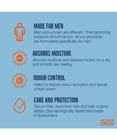 No Hair Crew Intimate Dry & Fresh Body Powder for Men 3.5 oz - Sweat Defense & Odor Control - Buy Online on GoSupps.com