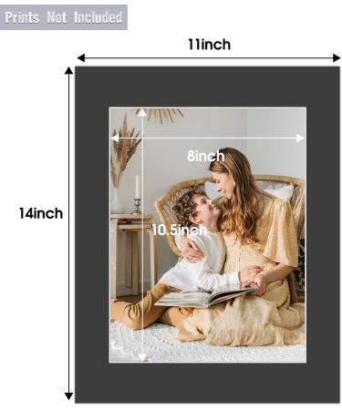 Golden State Art 11x14 Black Pre-Cut Picture Mats (10 Pack) - Acid Free, High Premier Bevel Cut with White Core for 8.5x11 Photos - Buy Online on GoSupps.com