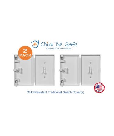 Child Be Safe  Baby Toddler Pet Resistant Electrical Safety Cover Guard for Home and Business  Made in USA  Traditional Standard Toggle Light Switch White 2 Count - Buy Online on GoSupps.com