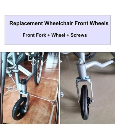 2pcs PVC Wheels Replacement Wheelchair Caster 6in 7in 8in Front Wheel Walker Solid Wheel Replacement with Steel Front Fork Non-Slip Wheels(Black 20cm(8inches)) 20cm(8inches) Black - Buy Online on GoSupps.com