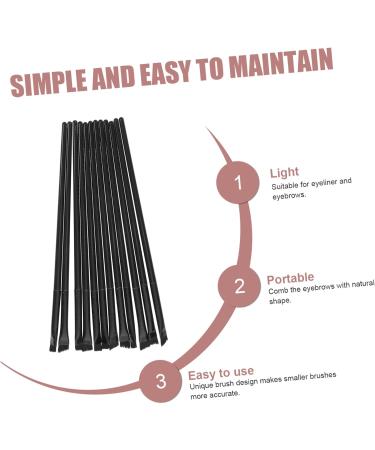 Beavorty Eyebrow Brush Angled 12pcs Eye Shadow Brush A101 Ultra Thin Wooden Handle Nylon Black Oblique Head 14.5x0.7x0.5cm Black - Buy Online on GoSupps.com