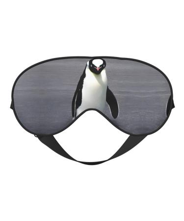 Cute Penguin Print Unisex Sleep Mask Double-Sided Eye Mask Ideal for Sound Sleep and Skin Care Black