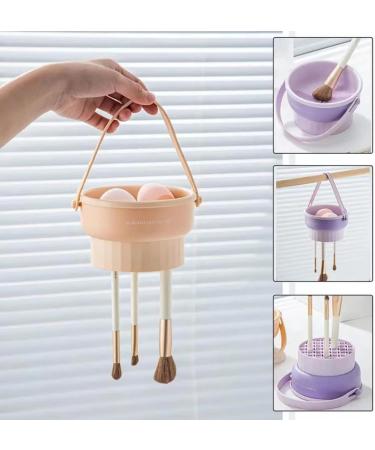 JALEO Silicone Makeup Brush Holder & Cleaning Mat - Multifunctional Removable Cosmetic Brush Cleaner Bowl & Puff Drying Storage Basket (Purple) - International Shipping Available - Buy Online on GoSupps.com