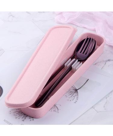 Stainless Steel Fork Spoon Chopsticks Set with Durable Case - Purple | Ideal for Home, Camping, Traveling, Hiking - Buy Online on GoSupps.com
