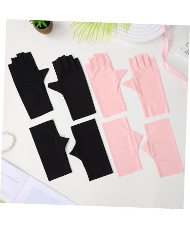 Healvian 4 Pairs Nail Gloves Anti Gloves Manicure Gloves Protection Gloves for Nails Gloves for Gel Nail Anti Fingerless Gloves Rays Gloves Gloves Nail Art UV Gloves Nylon - Buy Online on GoSupps.com