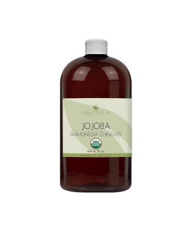 OPO Organic Jojoba Oil - 100% Pure Unrefined Cold Pressed USDA Certified Golden Jojoba Carrier Oil for Skin, Hair, and Body - 16 oz - Buy Online on GoSupps.com