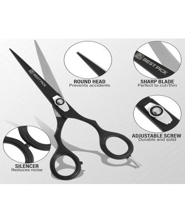 Best Pick Professional Hair Cutting Scissors|| Hair Beard Trimming Grooming Thinning Shear || Sharp and Light Weight Scissors for Men Women Kids Pets Salon and Barber Kit Black & Silver - Buy Online on GoSupps.com