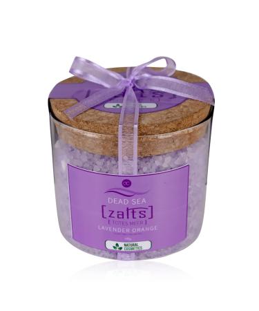 Accentra Zalts Sel de bain Mer morte dans un verre avec bouchon en li ge 540 g de sel de mer mort fabriqu en Allemagne enrichi en huile de lavande et d'orange