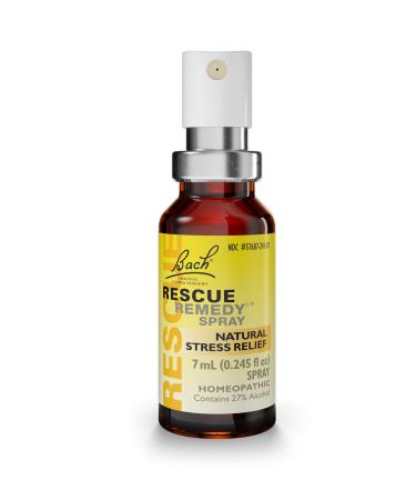 Bach RESCUE REMEDY Spray 7mL, Natural Stress Relief, Homeopathic Flower Remedy, Vegan, Gluten and Sugar-Free, Non-Habit Forming