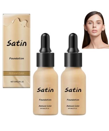 homomdy Satin Dropping Foundation Long Lasting Nuder Makeup Brightening Oil Control Full Coverage for Concealer Makeup Moisturizing Brightening Liquid Foundation 2pcs