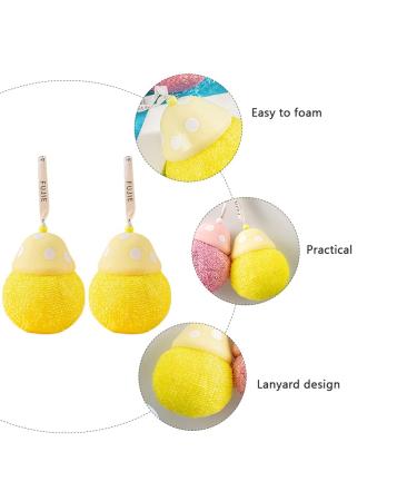 Uonlytech 2pcs Mushroom Bath Balls - Exfoliating Body Scrubbers & Shower Puffs for Spa-like Cleanliness | Ideal Bath Sponge Loofahs for Dry Skin - Buy Online on GoSupps.com