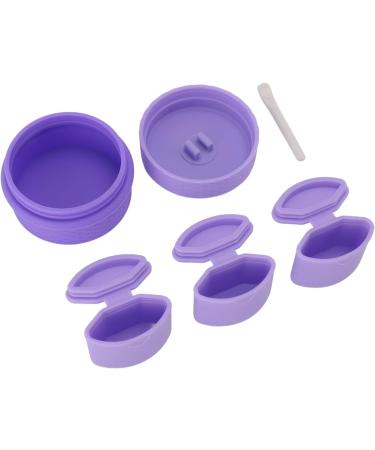 Travel Silicone Makeup Containers Trinkets Pills Silicone Cream Jars with Spoon Leakproof Portable for Outdoor (Purple) - Buy Online on GoSupps.com