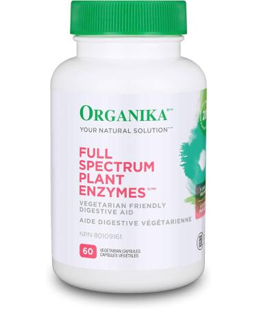 Organika Full Spectrum Plant Enzymes- Helps Break Down Carbs Fat Protein Dairy- 60 vcaps & Activated Charcoal- Homeopathic Charcoal Digestive Support Detox Gas and Bloating Support- 90vcaps - Buy Online on GoSupps.com