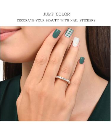 JMEOWIO Semi Cured Gel Nail Strips Green White Checkerboard Gel Nail Stickers Nail Supplies Nail Art Design Decoration Accessories - Buy Online on GoSupps.com