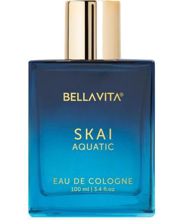 Be'lla Vita Skai Aquatic Eau De Cologne (3.48 fl. Oz.) Unisex Perfume for Women & men Made with Bergamot Pink Pepper Long Lasting + Clean & Natural + Cruelty Free Ingredients