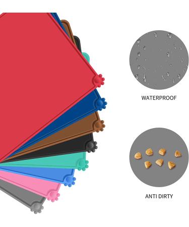 LUXACO Silicone Pet Pad | Anti-Slip & Waterproof Cat Dog Bowl Mat | Raised Edge | Multiple Colors & Sizes - Grey | 18.5x11.5 - Buy Online on GoSupps.com