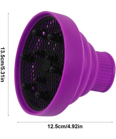Pzuryhg Blow Dryer Vent Hood | Silicone Foldable Blow Dryer Nozzle Heat Resistant Soft Blow Dryer Accessory Multifunctional Hair Styling Supplies for Girls Purple - Buy Online on GoSupps.com