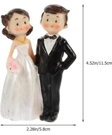 SAFIGLE Resin Couple Wedding Cake Topper Bride and Groom Figure Cake Decor Wear-Resistant Bride Groom Cake Topper Couple Figure Engagement Wedding Decor Anniversary Supply - Buy Online on GoSupps.com