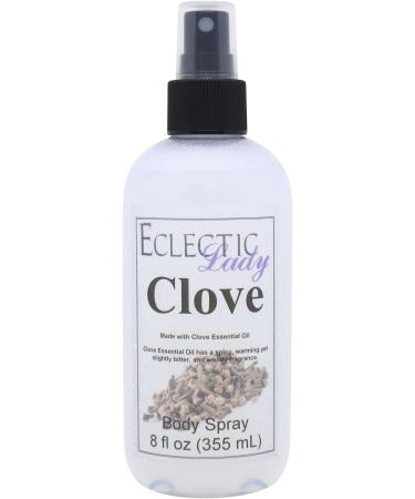 Clove Essential Oil Body Spray 8 ounces Body Mist for Women with Clean Light & Gentle Fragrance Long Lasting Perfume with Comforting Scent for Men & Women Cologne with Soft Subtle Aroma For 8 Fluid Ounces