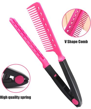 Styling Tool V Shape Comb Folding DIY Hair Straightener New Beauty Salon Comb Foldable Comb - Buy Online on GoSupps.com