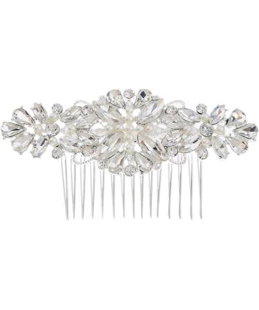 Angoily 1pc Wedding Hair Comb Rhinestone Hair Comb Alloy Hair Comb Hair Combs for Women Bling Hair Comb Pearl Wedding Comb Pearl Hair Comb Pearl Side Comb Vintage Hair Piece Miss - Buy Online on GoSupps.com