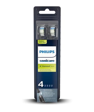 Philips Sonicare DiamondClean Replacement Toothbrush Heads - 4 Black Heads (HX6064/95) - Buy Online on GoSupps.com