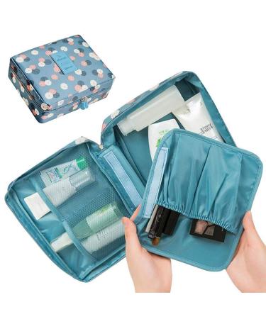 LKMY Portable Makeup Bag - Waterproof Cosmetic Organizer with Flower Pattern | Travel Culture Storage Bag for Women & Girls - Buy Online on GoSupps.com
