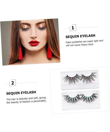 SEWOART 2 Pairs Fake Eyelashes False Eyelashes Makeup Eyelash Thick Volume Eyelash Women False Eyelash Eyelashes Extension Supplies Makeup Lashes Sequin Eyelash Fake Lashes Dense Eyelashes - Buy Online on GoSupps.com