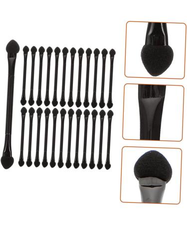 Baluue 25 Pcs Double Ended Eye Shadow Stick Makeup Beauty Tool Kits Eyeshadow Sponge Brush Plastic Black - Buy Online on GoSupps.com
