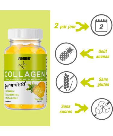Weider Collagen Gummies with Vitamin C for Joints, Bones, and Cartilage - Sugar and Gluten-Free - 50 Gummies - Buy Online on GoSupps.com