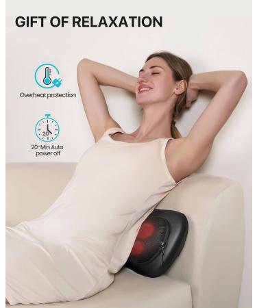 Alljoy Shiatsu Massage Pillows with Heat | 3D Rotating Neck & Back Massager | PU Leather Gift for Men & Women - Buy Online on GoSupps.com