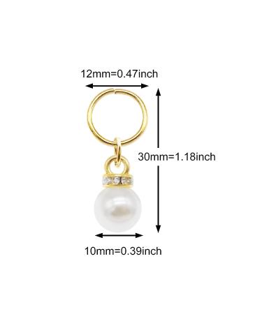 100 Gold Pearl Hair Jewelry Locs Braid Rings Dreadlocks Hair Cuffs Clips Charms for Women Men Beard - Buy Online on GoSupps.com