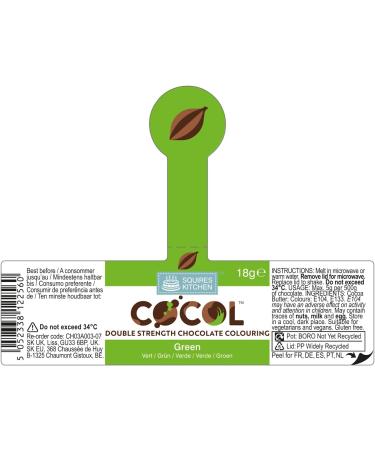 Squires Kitchen COCOL Double Strength Chocolate Colouring - The ultimate product for adding colour to chocolate and for making your own transfer sheets - Green 18g - Buy Online on GoSupps.com