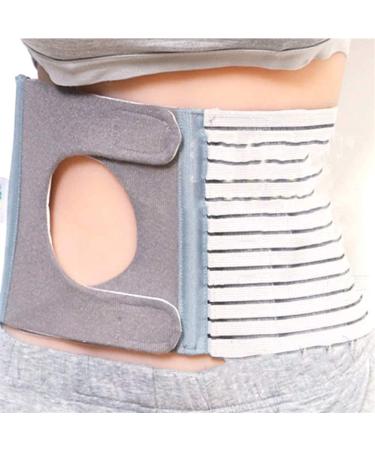 Xjzhang unisex postoperation hernie support belt after the operation elastic breathable belly binder stoma colostomy waist belt adjustable U-shaped hole gray m