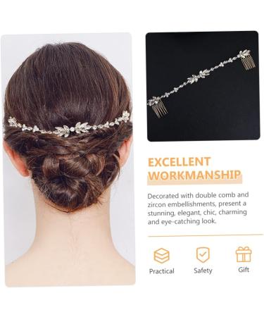 Angoily Bridal Wedding Comb Styling Comb Womens Hair Clips Accessories for Hair Bridal Hair Vines Hair Styling Accessories Hair Comb Blush Gold Hairpieces Zircon Soft Chain Bride Modeling - Buy Online on GoSupps.com
