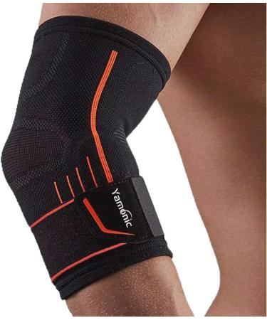 Yamonic Adjustable Elbow Support Sleeve - Optimal Relief for Tennis Golf Weightlifting & Tendinitis | Medium (25-30cm) - International Shipping Available - Buy Online on GoSupps.com