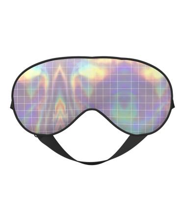 Reflective square print Light blocking eye mask soft eye mask adjustable for sleep travel yoga etc