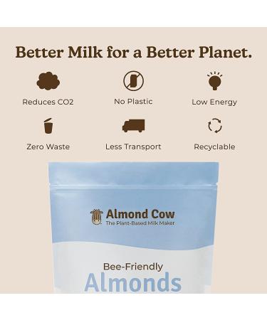 Almond Cow Raw Almonds for Homemade Almond Milk 3lbs | USA Grown | Vegan | Non-GMO | Bee-Friendly | Glyphosate Residue Free - Buy Online on GoSupps.com