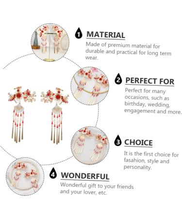 FRCOLOR 3 Pairs Chinese Style Hairpin Hair Jewels for Women Tassel Hairpins Tassel Barrette Traditional Chinese Hair Clip Classic Flower Hair Clip Hair Pin Hanfu Child Alloy Chopsticks - Buy Online on GoSupps.com