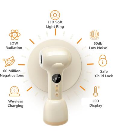 Rechargeable Cordless Hair Dryer Mini Wireless Hair Dryer with LED Light/LED Display  - Buy Online on GoSupps.com