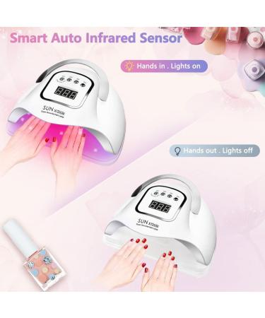 BEENLE Upgraded 280W UV LED Nail Lamp | Fast Nail Dryer with 66 LED Beads | Portable Handle, 4 Timer Settings, Infrared Sensor | Larger Space, Red Light - Buy Online on GoSupps.com