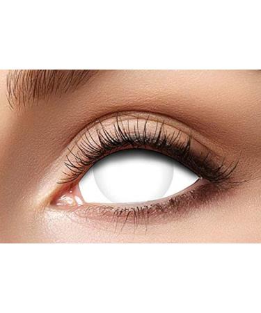 Eyecatcher 84092841.e09 - Colored Sclera Contact Lenses 1 Pair for 6 Months White Carnival Mardi Gras Halloween