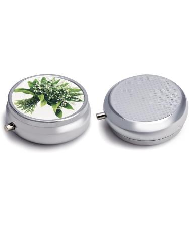 Portable 3 Compartment Pill Box - Travel Pill Organizer with Green Stems Design | Small Medicine Case for Purse & Handbag - Buy Online on GoSupps.com