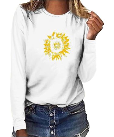 TsaChick Women's Oversized Sunflower Sweatshirt - Clearance Sale | White | Slim Fit | S-XXL - Buy Online on GoSupps.com