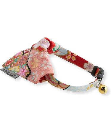 Necoichi Bandana Cat Collar with AirTag Pocket Tracker - Blossoms Red - Buy Online on GoSupps.com