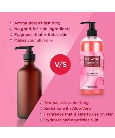 Be lla Vi ta Luxury Senorita Body Wash - Hydrating Aloe Vera Shower Gel for Deep Cleansing & Softer Skin (500ml) | International Shipping Available - Buy Online on GoSupps.com