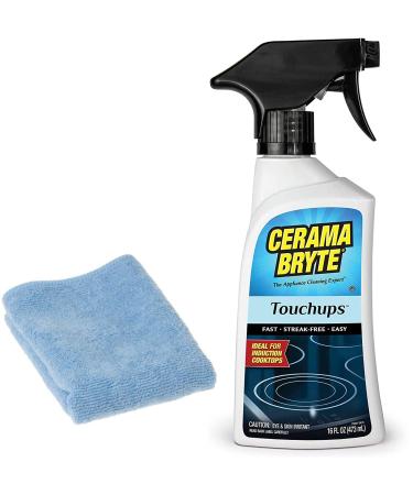 Cerama Bryte Touchups Spray (16 oz) Glass Ceramic Cooktop Cleaner With Microfiber Cloth